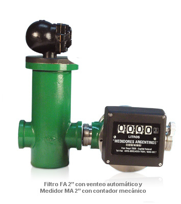 Filtro FA2 con Venteo Automático y Medidor MA 2 con contador mecánico